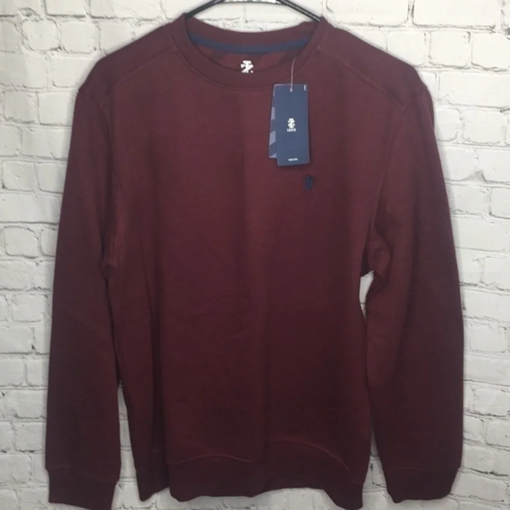 IZOD maroon varsity fleece crewneck pullover